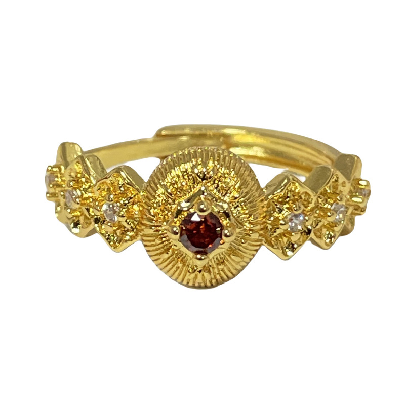 French court-style light luxury high-end geometric brushed open ring, a unique and exquisite ring with a cold and feminine style Item Picture