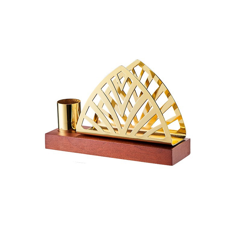 Napkin holder, stainless steel tissue holder, restaurant coffee and Western restaurant paper pressing holder, creative table towel holder, tissue holder Item Picture
