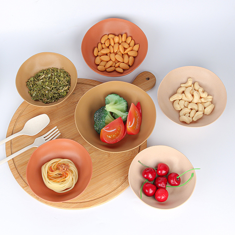 Creative irregular plastic household tableware bowls, wheat and bellflower rice bowls, children and babies' durable baby food bowls details Picture