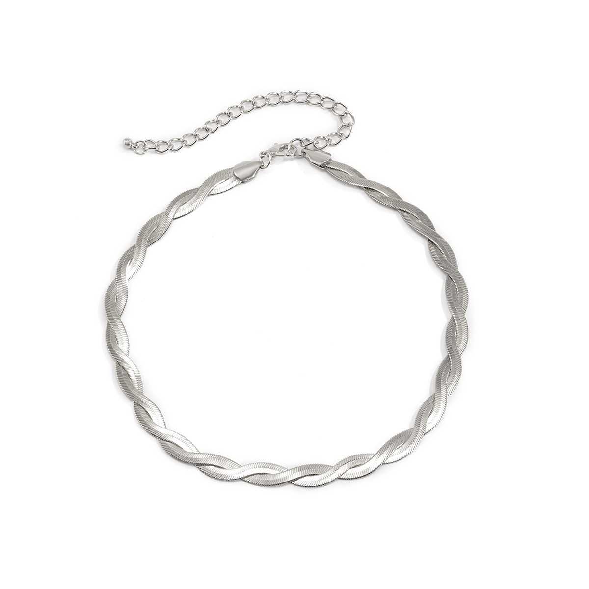 A simple and retro double-tassel necklace from Europe and America, a unique square flat snake bone chain combination necklace for women Item Picture