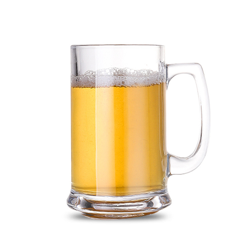 Lizun transparent glass handle cups, beer mugs, draft beer cups, juice cups, beverage cups, glass cups wholesale with logo printing Item Picture