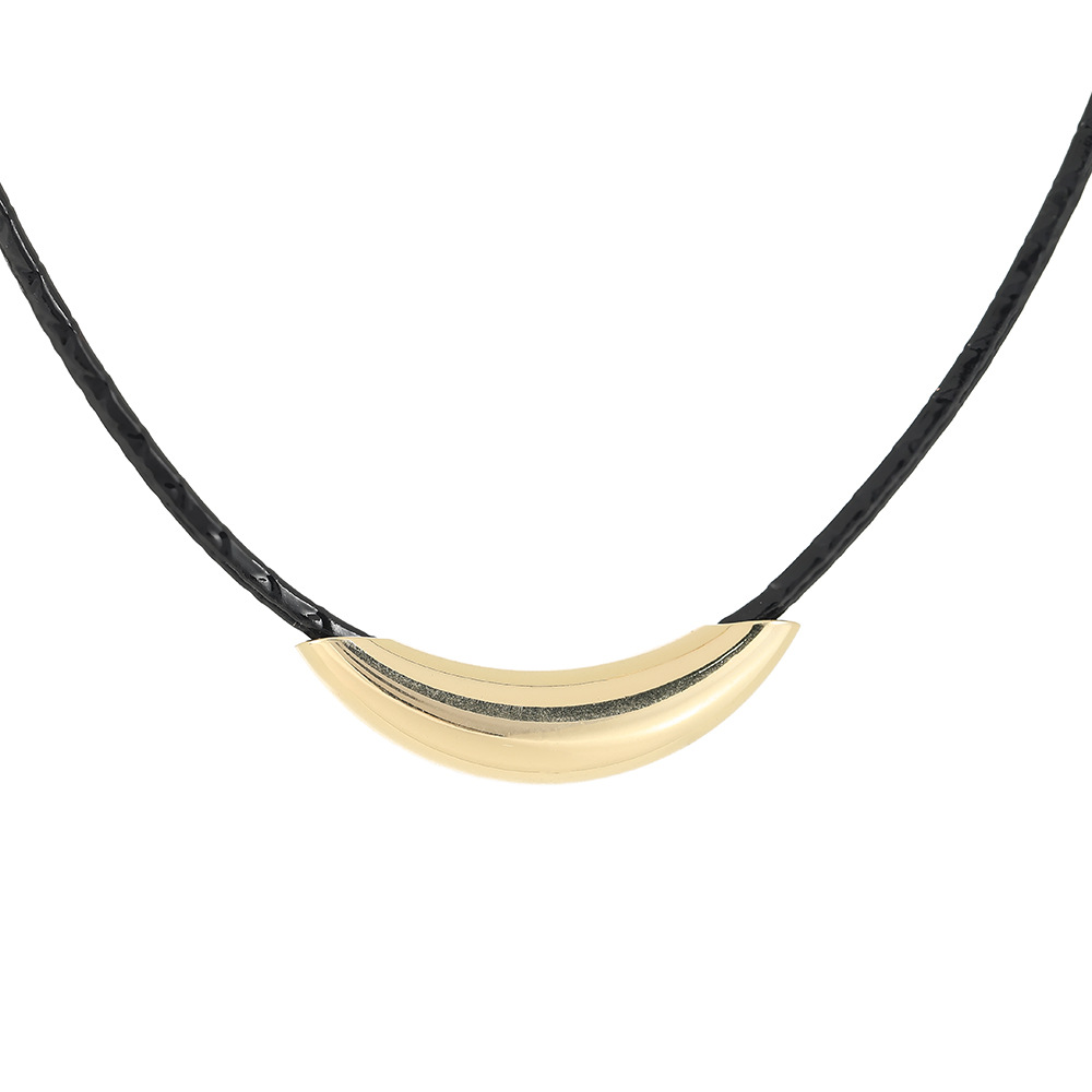 New European and American style leather rope necklace, fashionable and elegant, niche geometric item hip-hop pendant collarbone chain wholesale Item Picture