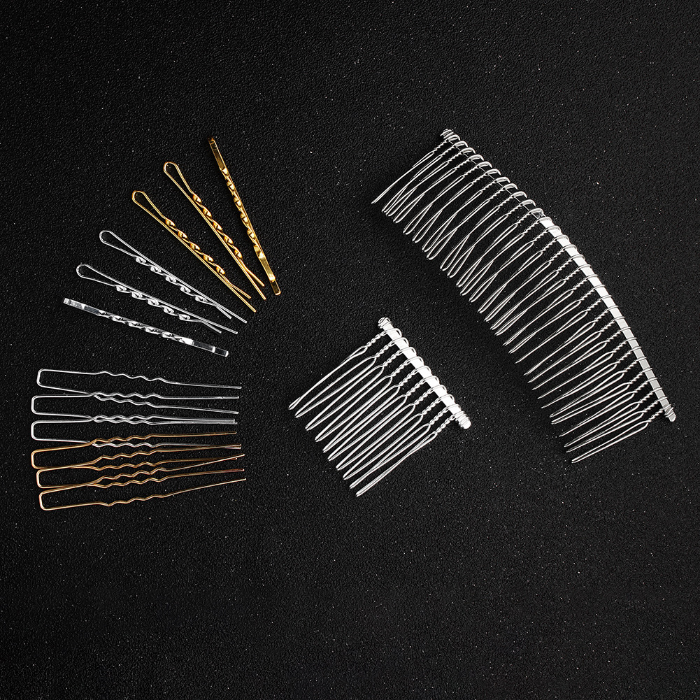 Wholesale of 10-tooth and 30-tooth handmade hair comb accessories, DIY bride headwear, U-shaped hairpins, and straight clips, factory direct sales full figure