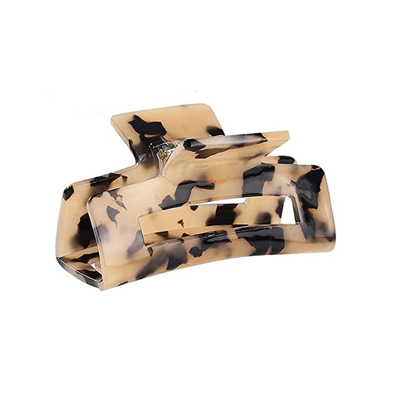 Korean hair accessory, female summer leopard print updo hair clip, French exquisite mermaid color hair clamp, medium-sized back head bun Item Picture