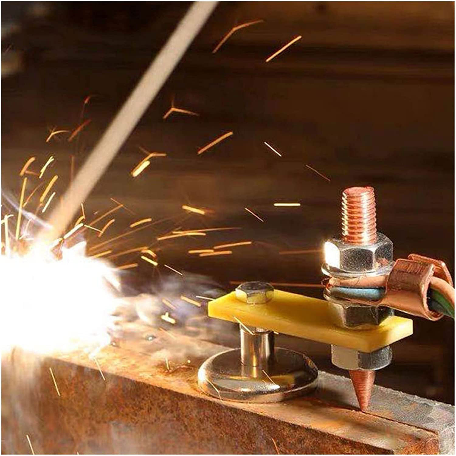 Double strong magnetic blacksmithing tool, sheet metal repair machine, blacksmithing head shaping machine, ground wire blacksmithing head, blacksmithing tool details Picture