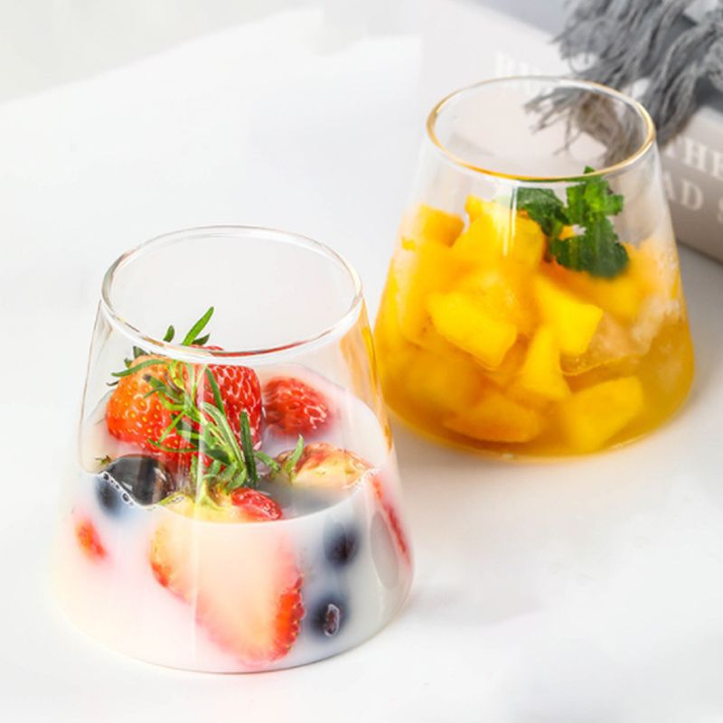 Transparent glass cups for drinking, cross-border best-selling high borosilicate heat-resistant water cups, beverage juice cups, milk cups details Picture