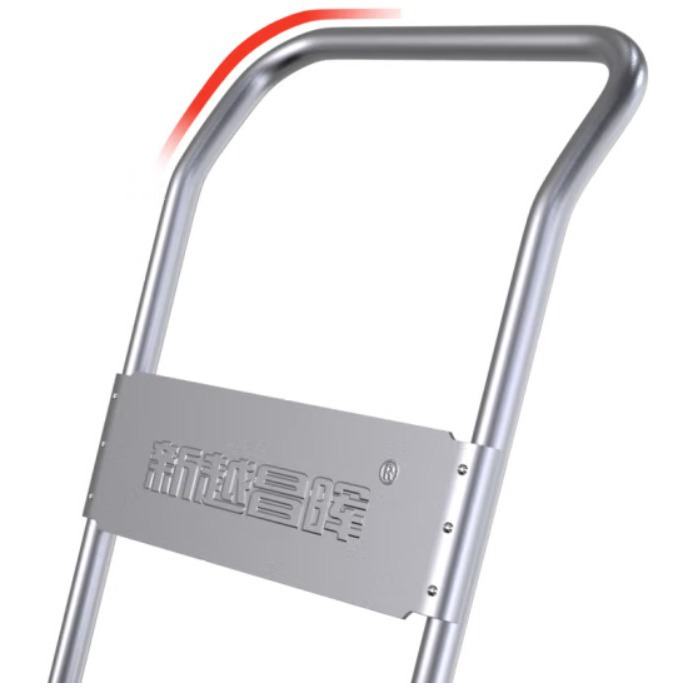 The handrails of the new Yue Changhui grey flatbed cart, folding small trolley, handcart, and truck are made of raised and thickened steel details Picture