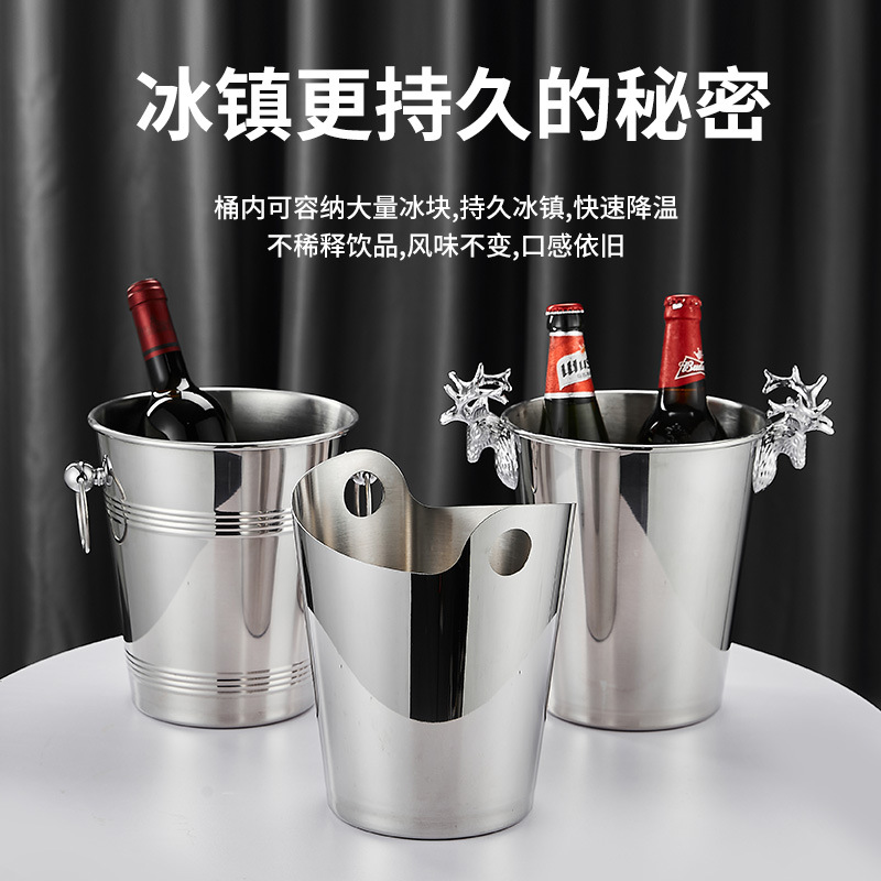 Luxurious champagne barrel rack, stainless steel KTV bar ice wine barrel, red wine barrel, standing floor-standing ice barrel, European champagne barrel details Picture