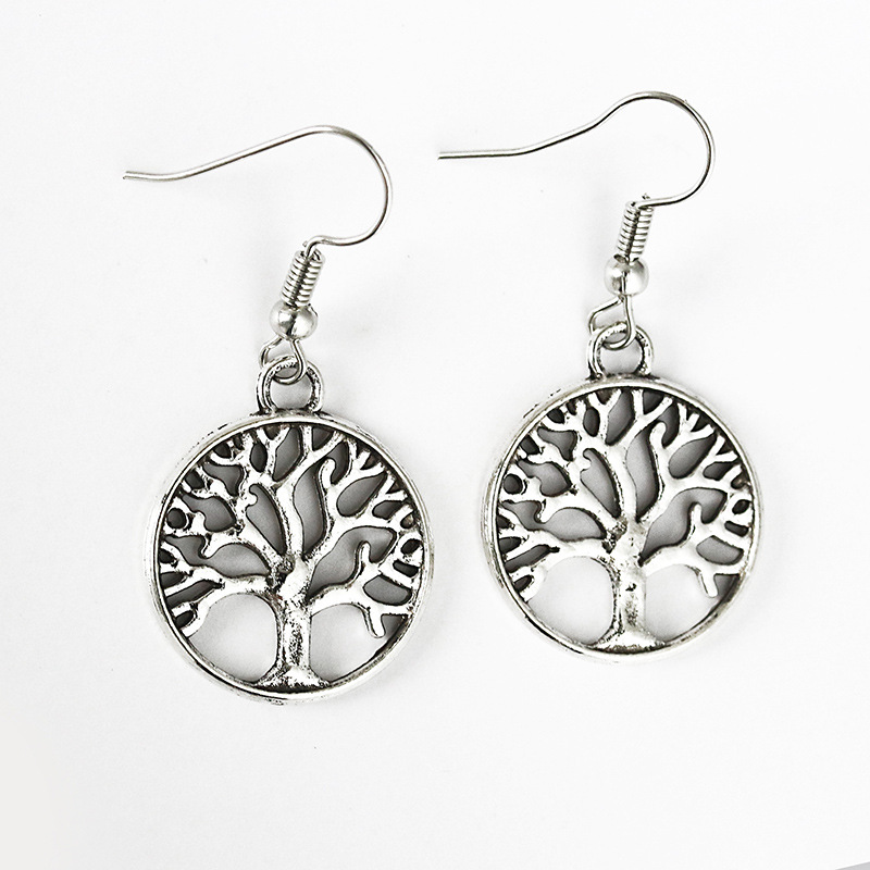 Fashionable and creative Life Tree earrings are selling well. Wholesale of European and American retro earrings. New export products are popular accessories full figure
