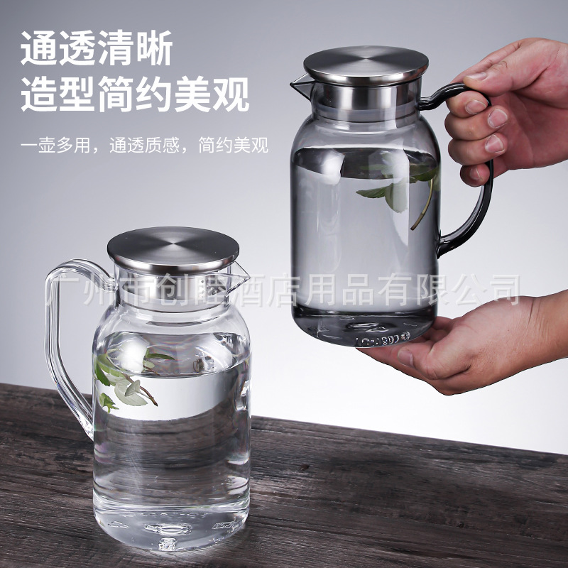 Acrylic teapot, plastic juice teapot, PC high-temperature resistant, bar and KTV beverage cold water kettle, restaurant fruit teapot Application Scenario