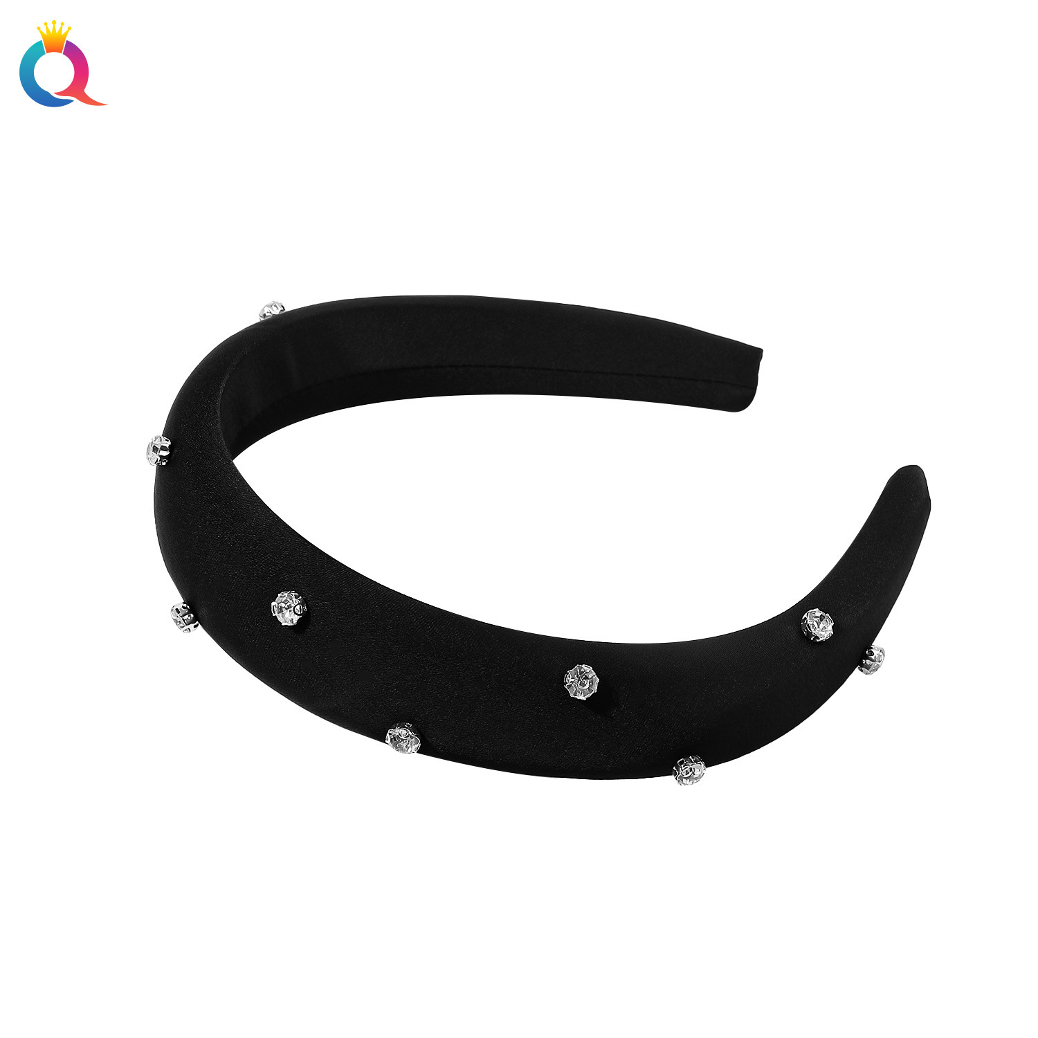 Qiyue Cross-border High-end Feel water diamond sponge hair Band, women's pressure hair, face wash headband, high head top hair hole hair accessories wholesale Item Picture