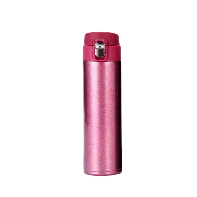 Trendy stainless steel insulated cup with bouncing lid, outdoor portable car water cup, gift cup, customizable LOGO pattern Item Picture
