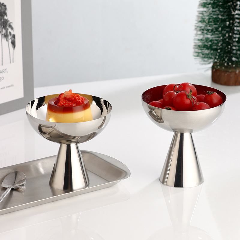 304 stainless steel ice cream bowl, yogurt pudding bowl, ice cream dessert cup, milkshake cup, smoothie cup, salad bowl, fruit plate Specification drawing