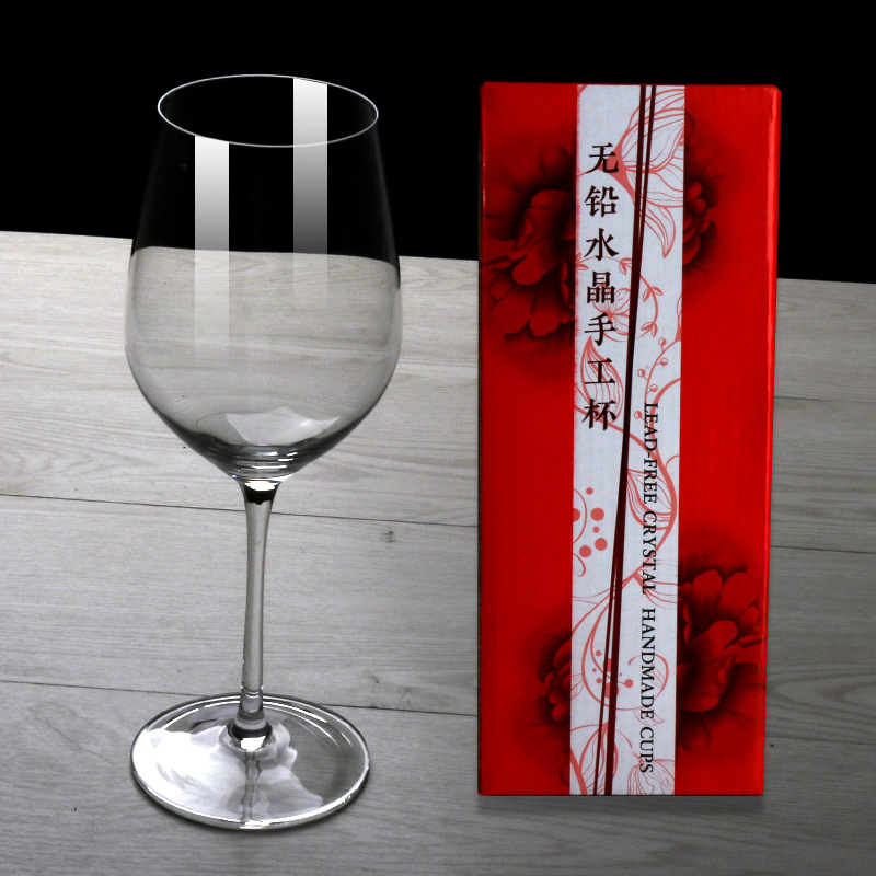 Wholesale handcrafted crystal transparent glass wine glasses, highball glasses, single gift box sets, glass wine glasses full figure