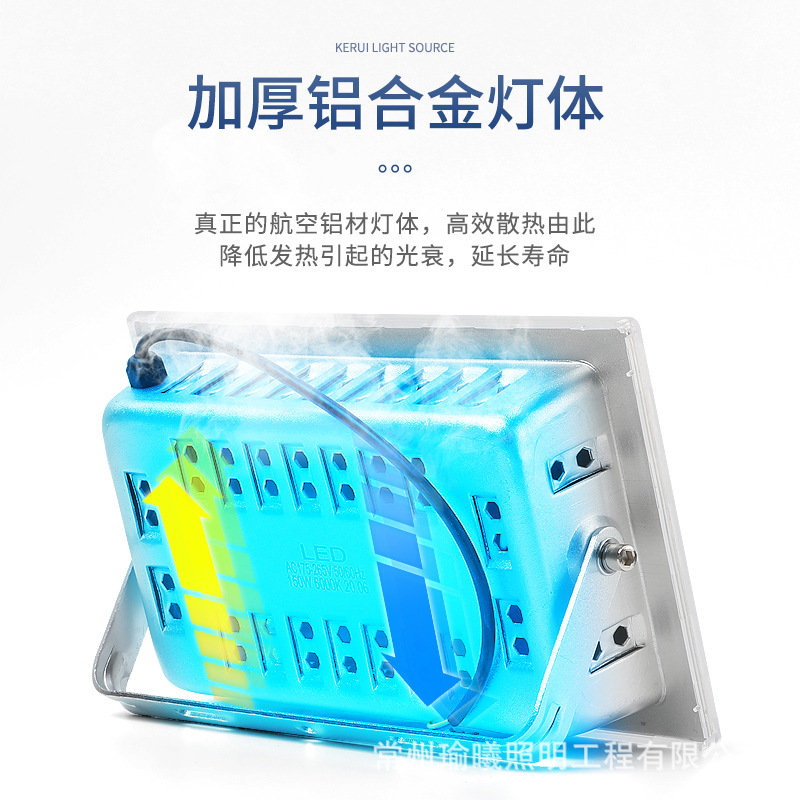 LED floodlights, outdoor waterproof warehouse and factory floodlights, shop advertising signs, ultra-bright advertising lights, floodlights details Picture