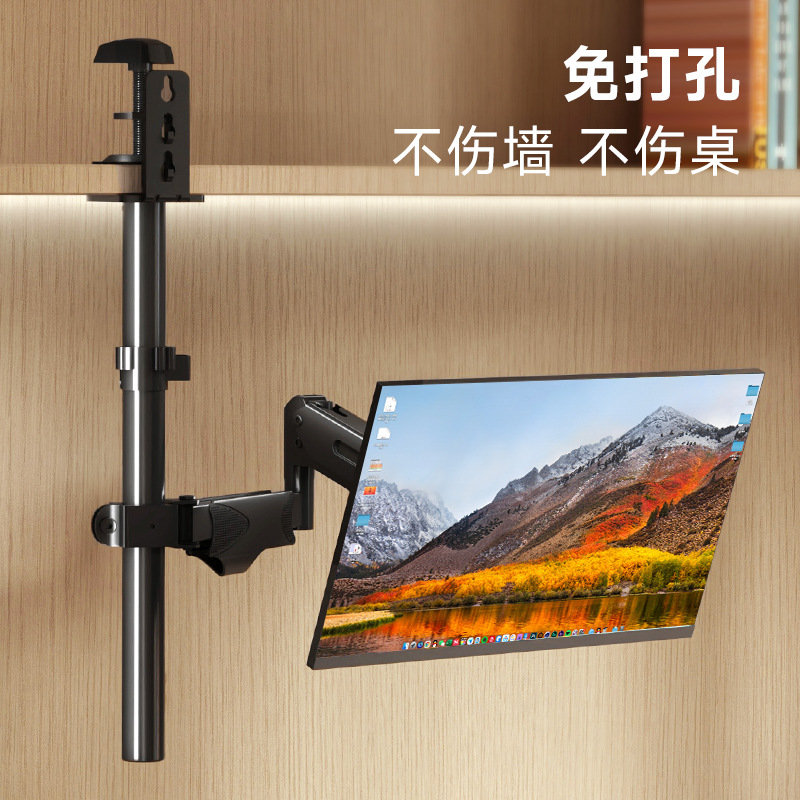 Inverted display stand, bookcase clamping type, inverted, lifting and rotating mechanical arm, ceiling air pressure hanging bracket Item Picture