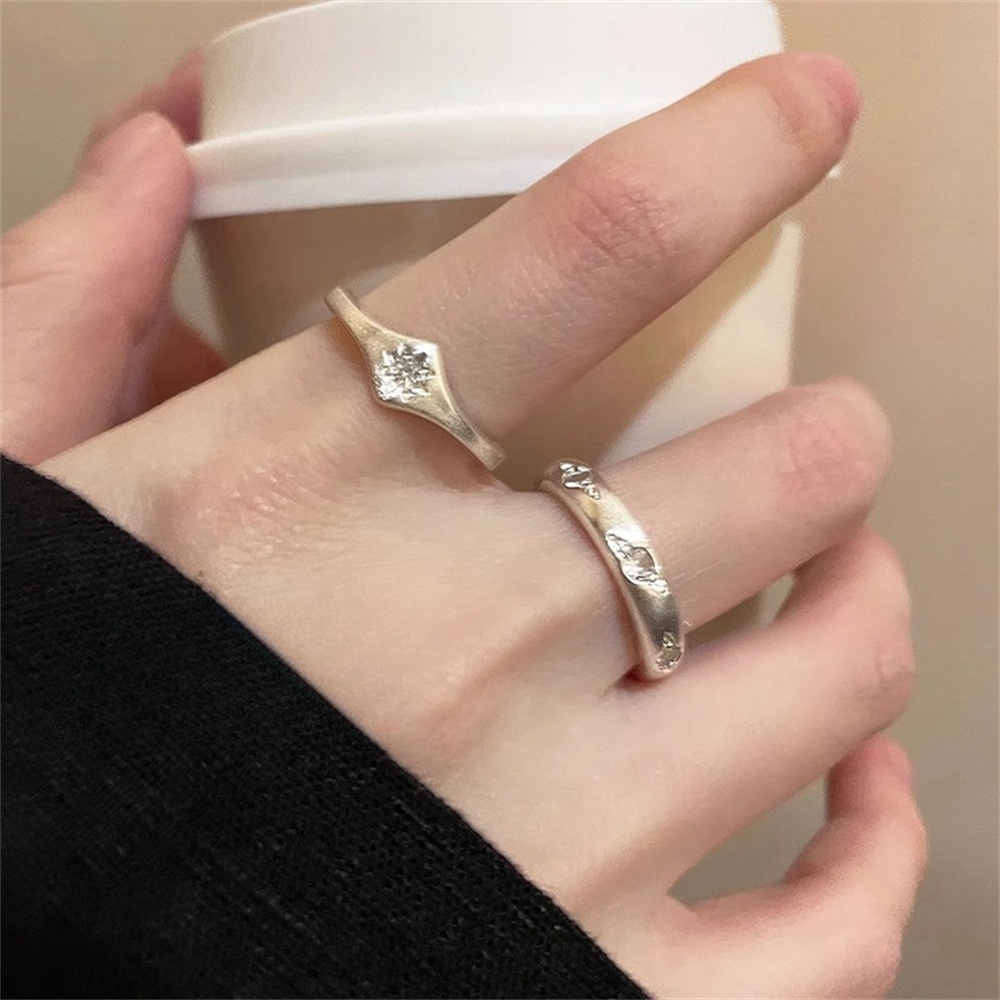 Octagonal plain ring open ring for women, a light luxury and high-end, niche design index finger ring, exquisite, individual and fashionable ring full figure