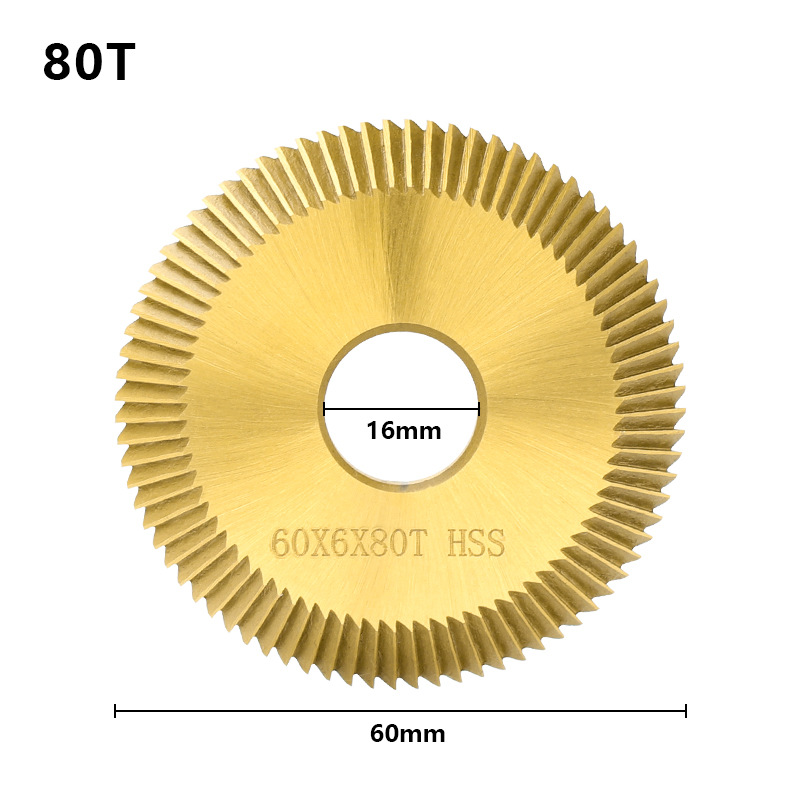 HSS high-speed steel cutting saw blade, single-sided tooth titanium-coated circular milling cutter, horizontal key matching machine accessory blade undefined