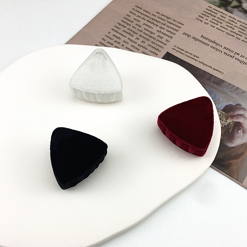 Velvet cat ear hair clips, black semi-tied hair small claw clips, side clip bangs clip, princess head high-end small hair claws details Picture