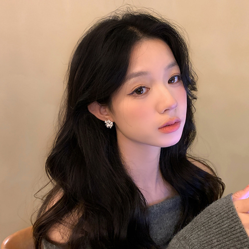 The dazzling zirconium firework pearl stud earrings are perfect for winter, featuring a light luxury and elegant style. The stud earrings are a unique and niche design for women Application Scenario