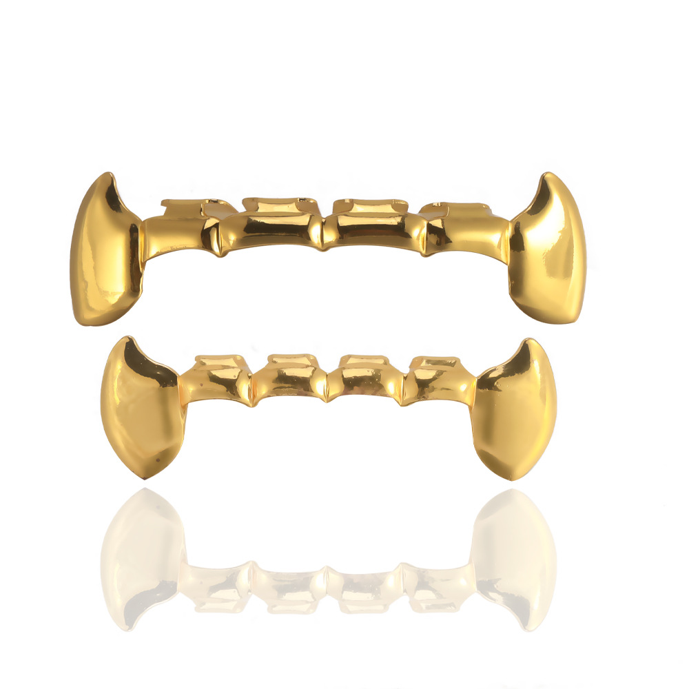 The manufacturer supplies fashionable and simple hollowed-out pointed hip-hop decorative teeth accessories for HIPHOP nightclubs and Halloween trendsetters full figure