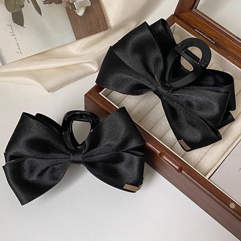 High-end black bow clip, back of the head, coiled hair, large volume, shark clip, popular hair accessory Specification drawing