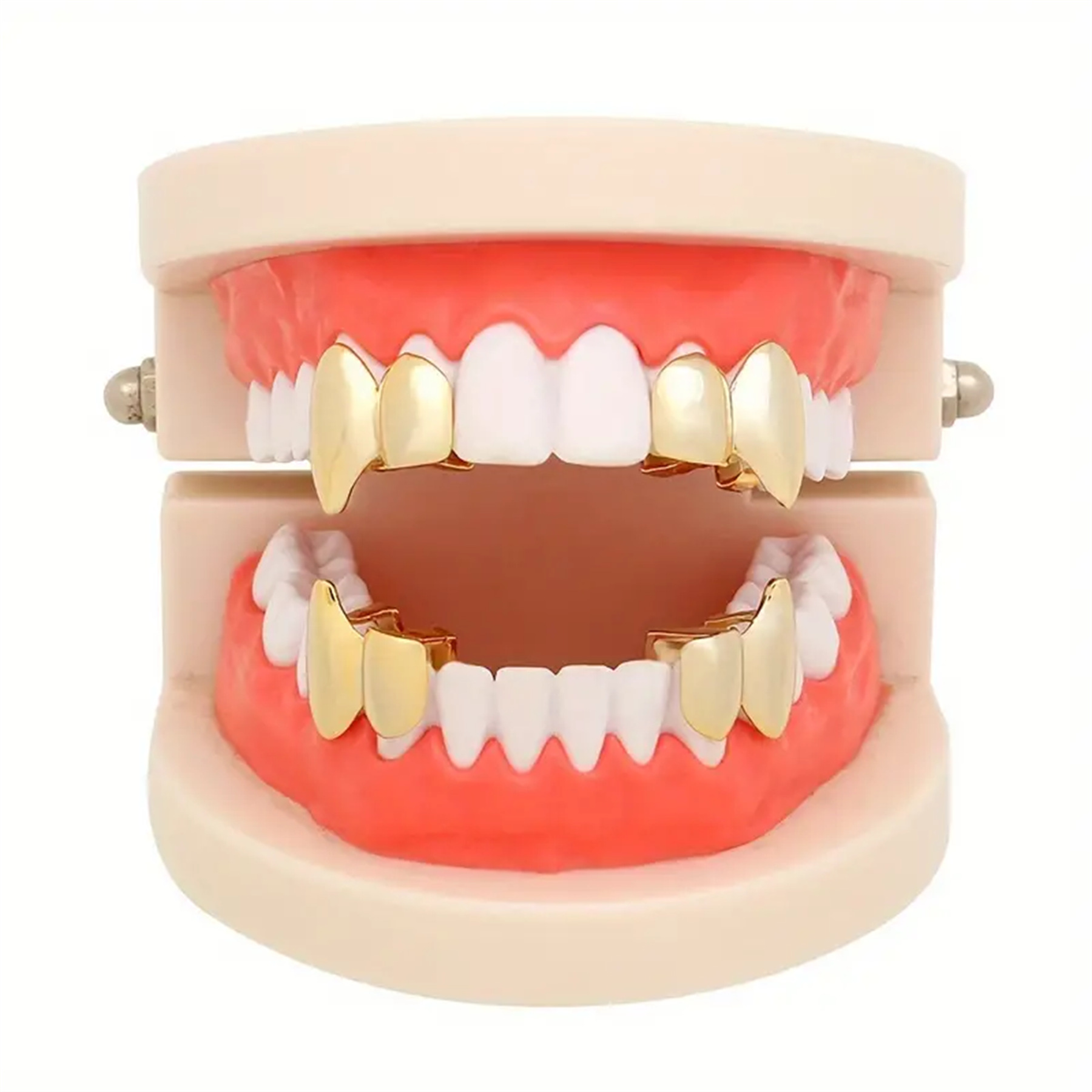 Cross-border hip-hop braces, double gold teeth, Halloween silver teeth, vampire sharp teeth, tiger teeth, dentures, hip-hop accessory braces Item Picture