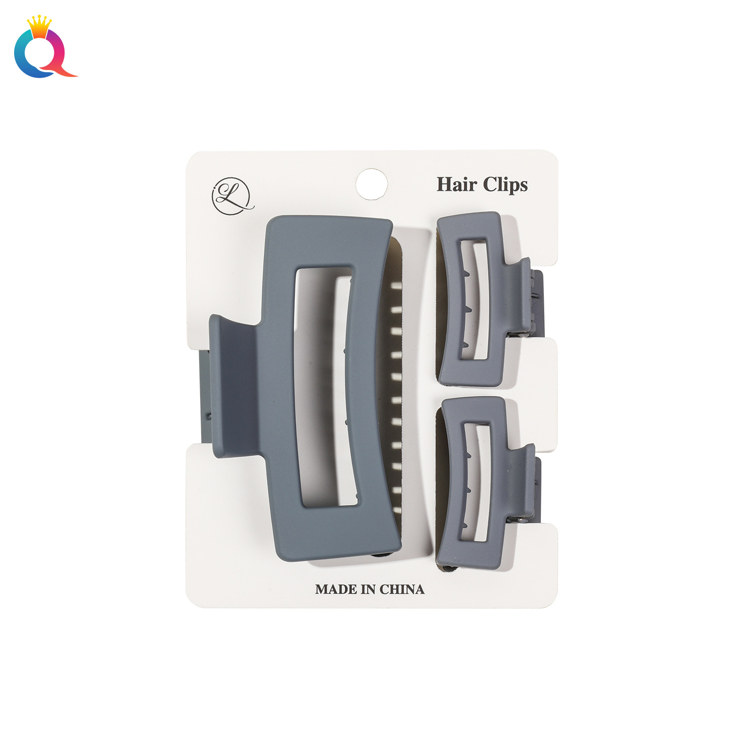 Qiyue high-end square-shaped hair clip set, ins simple hair clip, Women's ponytail shark clip hair accessory wholesale Item Picture