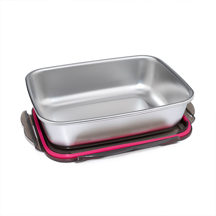 304 stainless steel square sealed food storage box with lid, sealed food storage lunch box set, refrigerator storage box Application Scenario