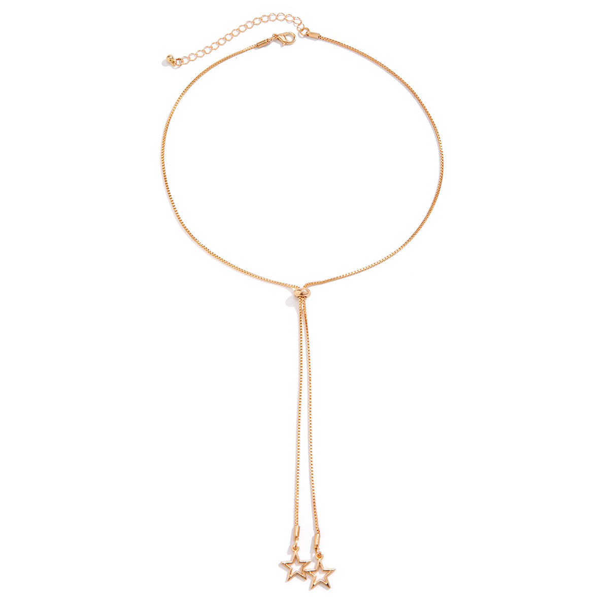 European and American cross-border accessories: Simple sweater chain, versatile for women necklace niche flower star fine chain necklace Item Picture