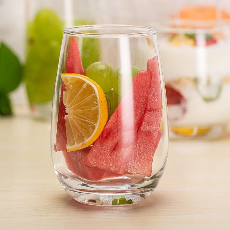 Green apple heat-resistant glass water glass, whisky glass, transparent juice glass, beer glass, Anji series egg-shaped water glass Application Scenario