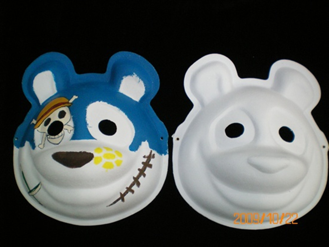 DIY环保 面具/纸浆面具/白色手绘面具-熊猫