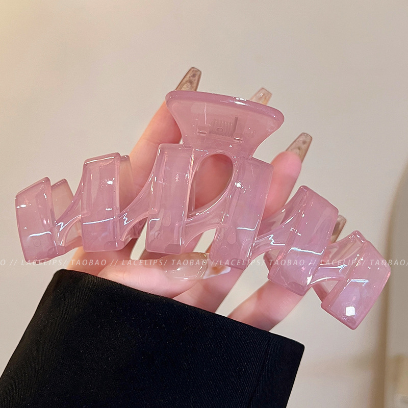 2025 New wavy hair clip, large shark clip, women's back head, high-end hair clip, hair accessory details Picture