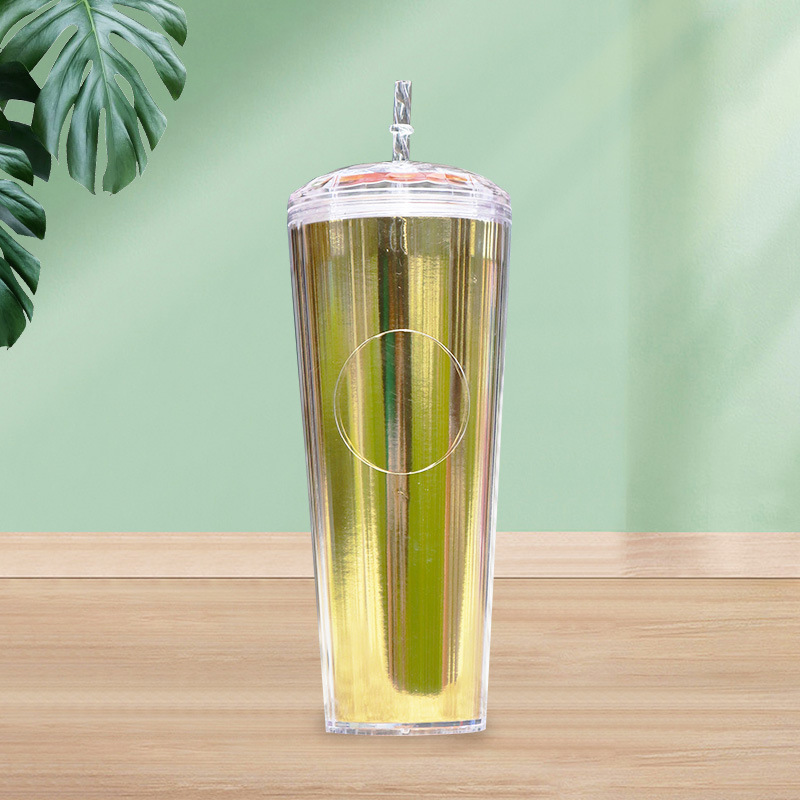 【 Processing and Customization 】 Wholesale of cross-border fashion straw cups, colorful double-layer heat-resistant water cups, office and home water cups Application Scenario