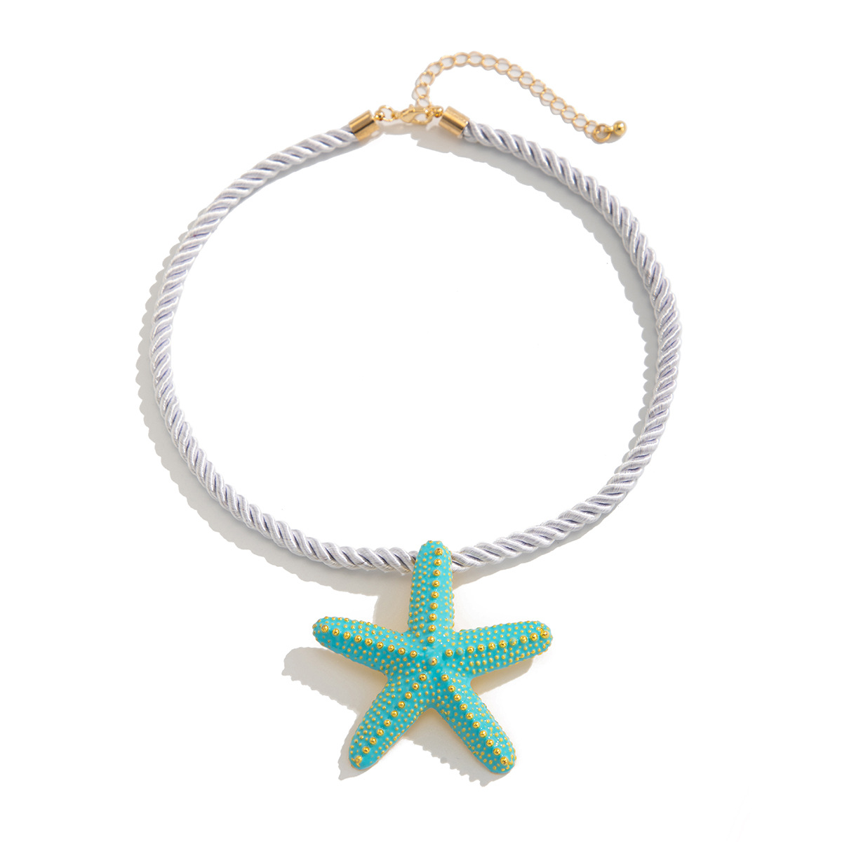 European and American cross-border jewelry, beach ocean style exaggerated star collarbone chain, vacation starfish alloy pendant necklace Item Picture