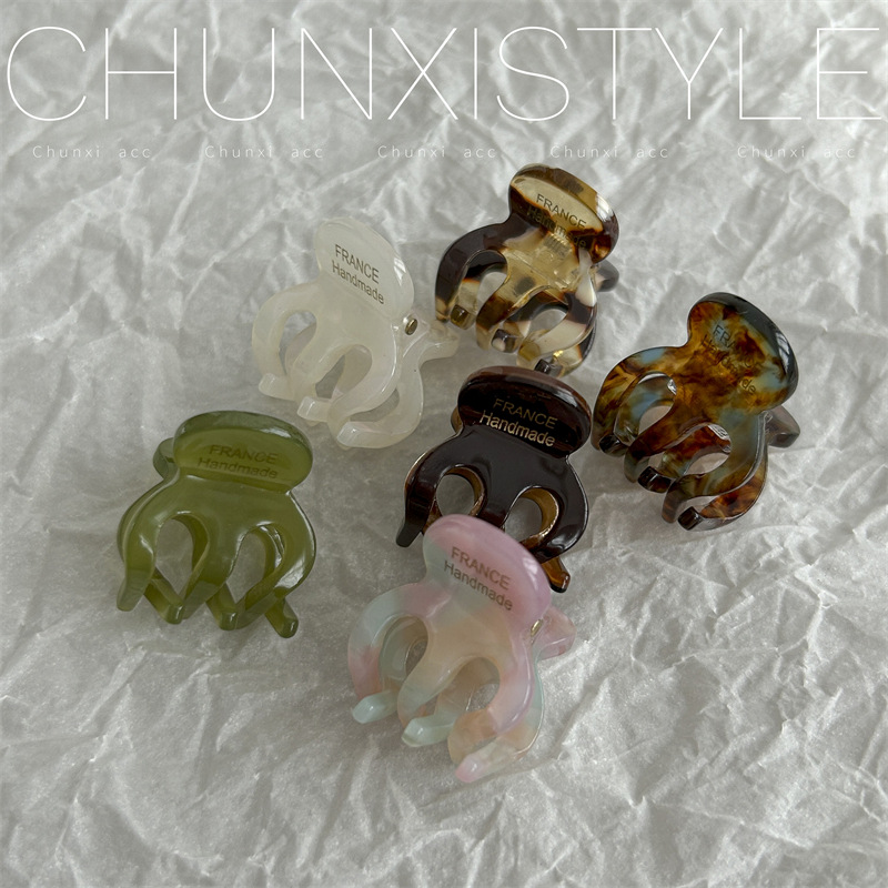 France Gold label acetic acid stylish small grab clip, small hair clipper clip, shark clip, niche and fashionable bangs clip, side clip for women details Picture