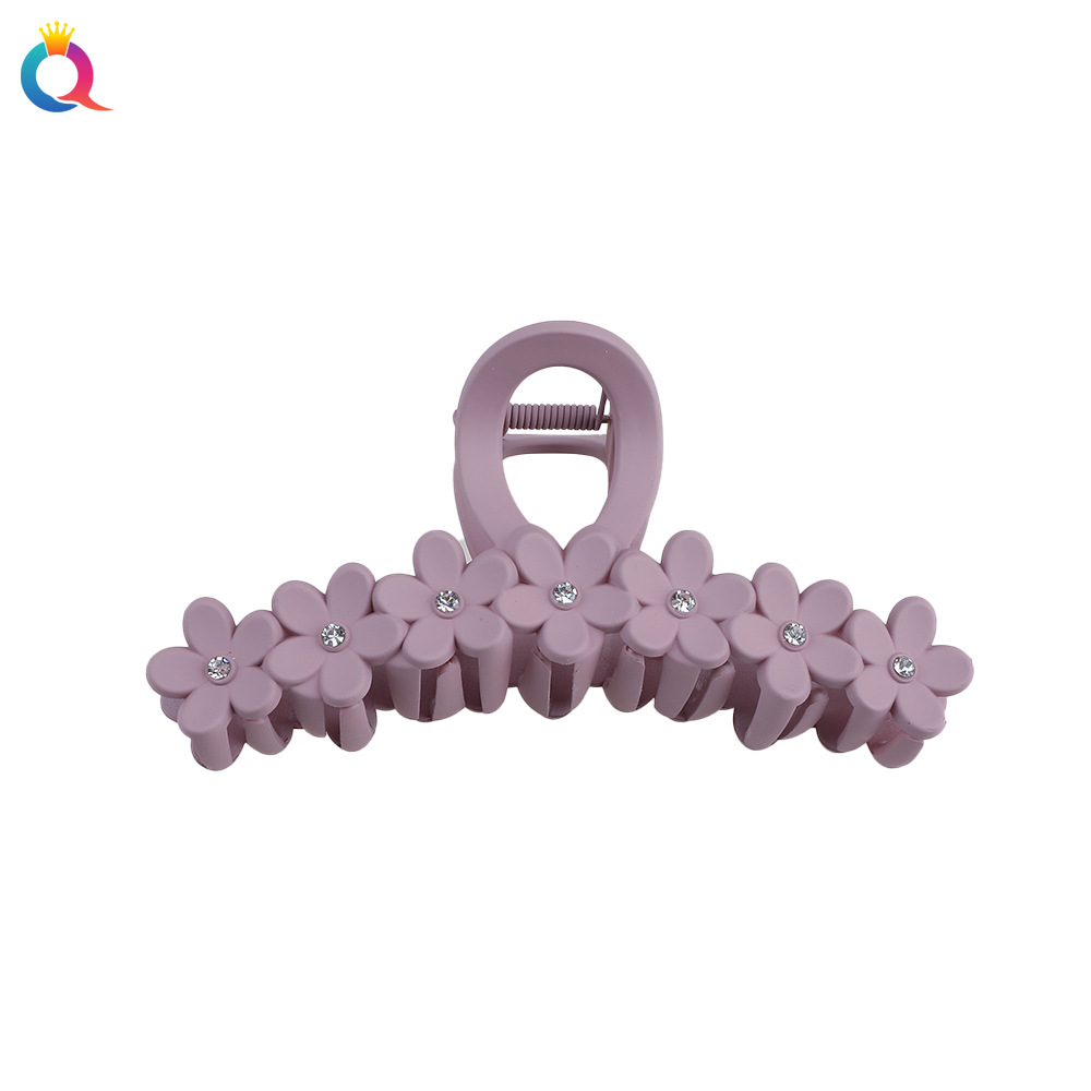 Wholesale of Qiyue Cross-border water Diamond large seven-flower hair clips, large amount of hair at the back of the head, coiled hair clips, shark clips, and hair accessories Item Picture