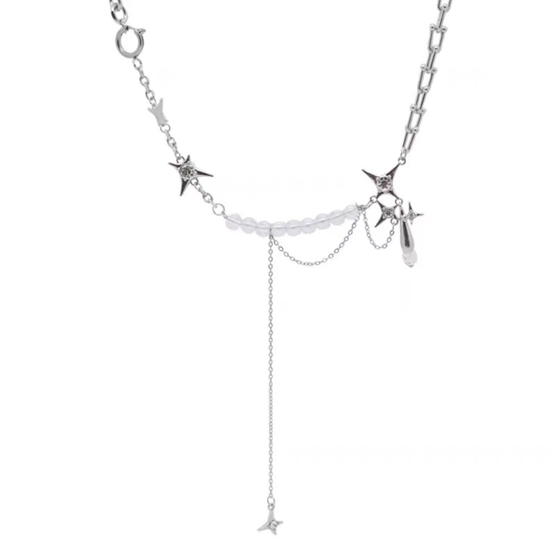 Millennium Spice Girl necklace, a niche design for women, sweet and cool accessory, collarbone chain, cool and simple sweater chain Application Scenario