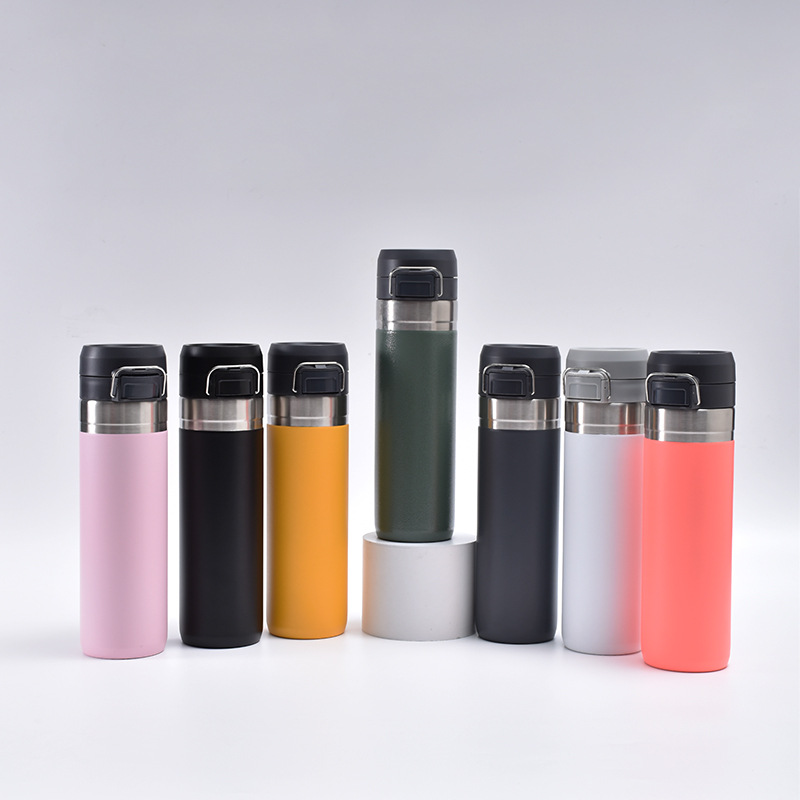 Cross-border simple vacuum double-layer 304 stainless steel bouncing cup, vacuum double-layer insulated cup, outdoor portable straight cup Application Scenario