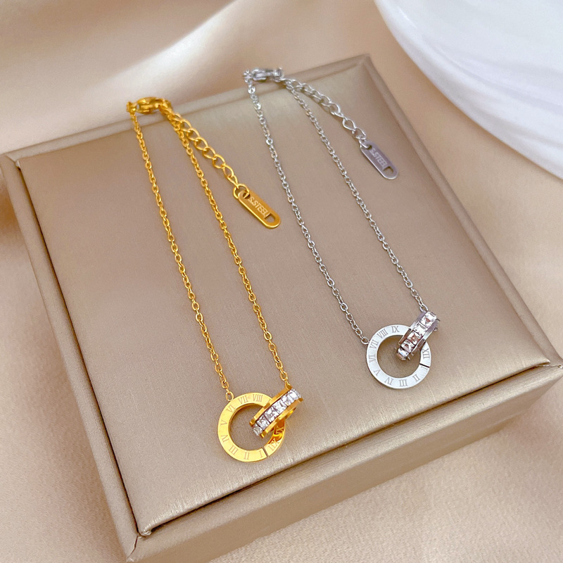 【 All-titanium Steel 】 Elegant Roman ring style, lucky minimalist chain bracelet, female Internet celebrity, retro best friend full figure
