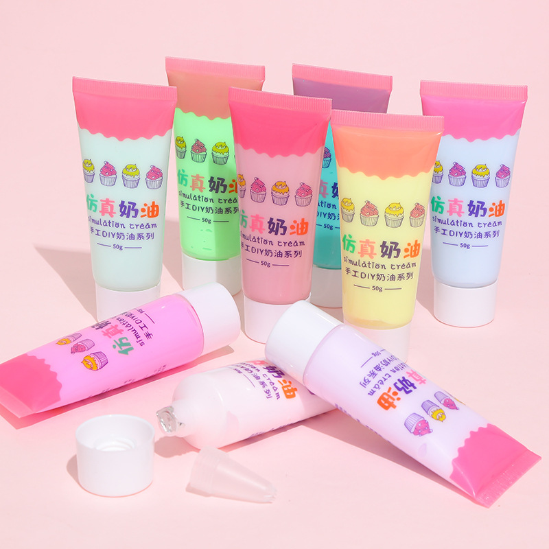 43-color simulated cream glue 50g anti-freezing diy handmade accessory material pack, children's blind box material pack Application Scenario