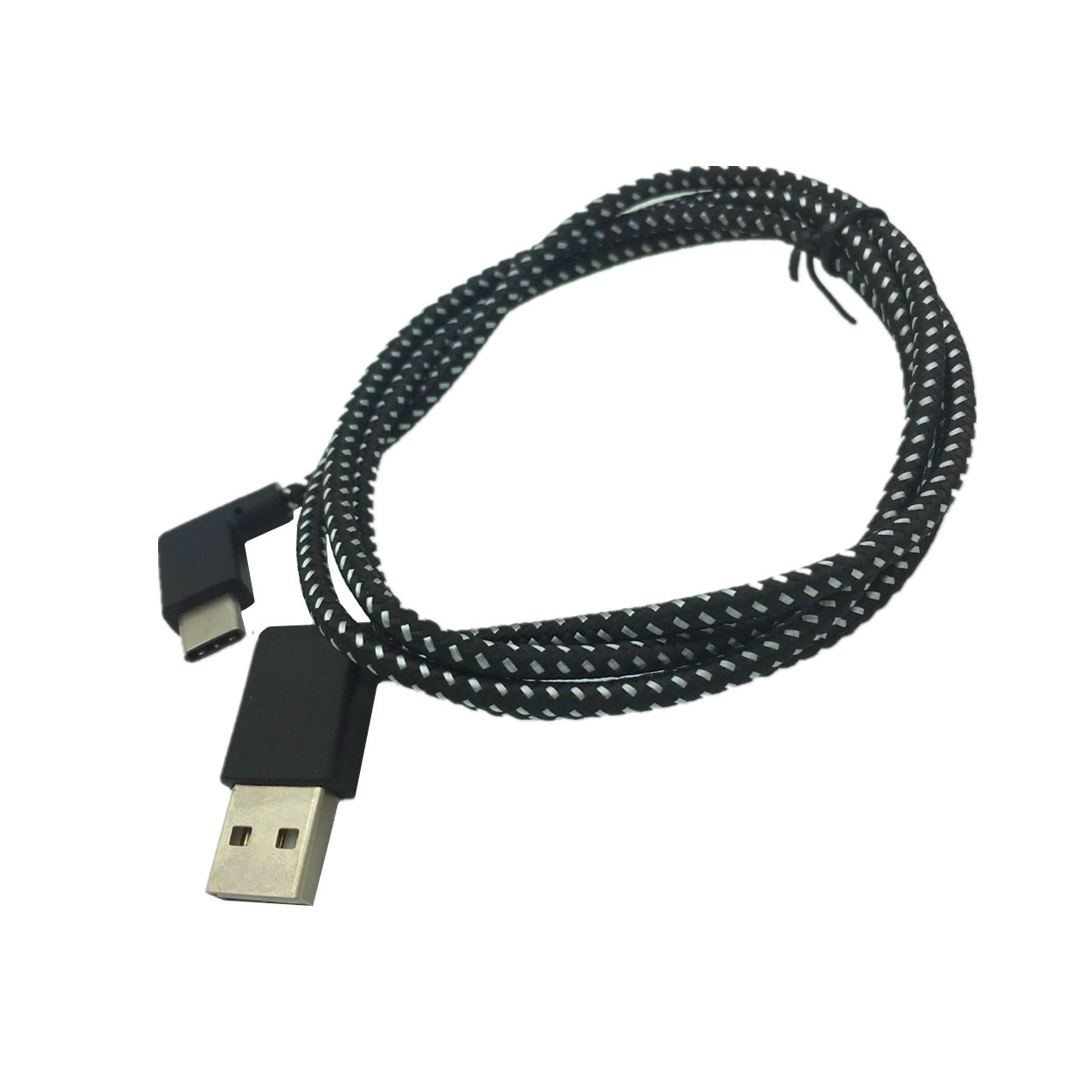 Type-C mobile phone data cable, Android fast charger cable, 90-degree elbow with mesh high-speed connection cable, extended by 2 meters Application Scenario