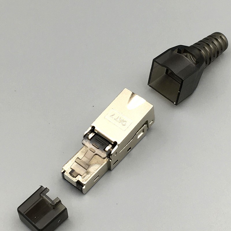 Hot-selling Super Category 6, Category 7 and Category 8 shielded and pressure-free crystal head modules, tool-free crimping of network cable crystal heads Specification drawing