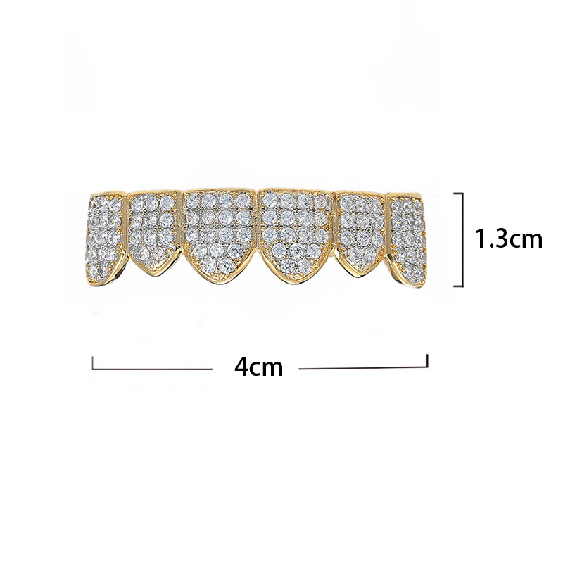 European and American braces, hip-hop accessories, micro-inset zircon braces, Halloween costumes, exaggerated and unique hip-hop factory supply Specification drawing