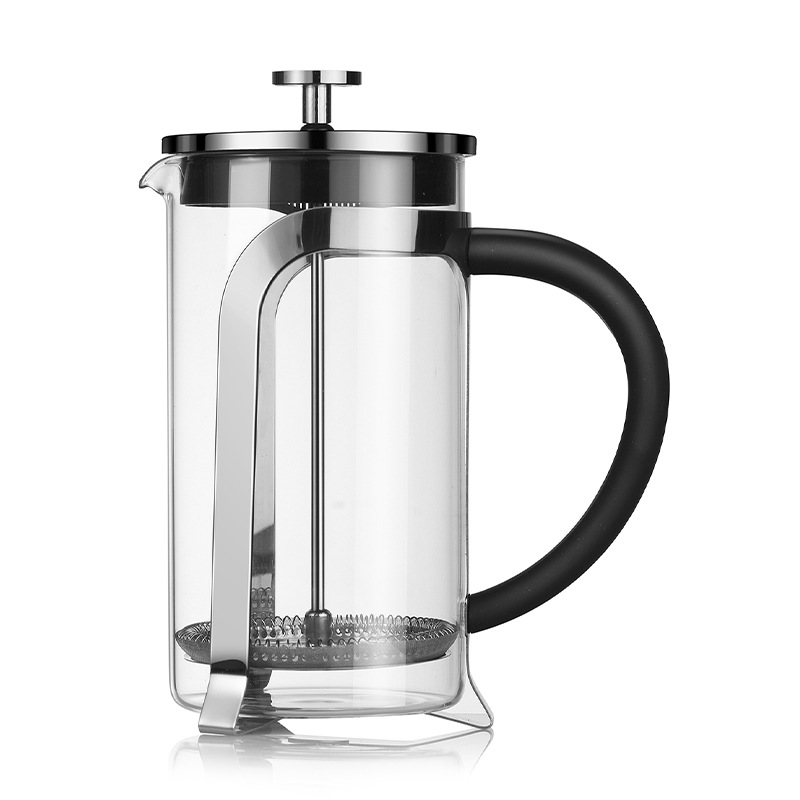 Household use press, high borosilicate glass French filter press, milk whisker, coffee maker, tea-water separator, and tea brewer Item Picture