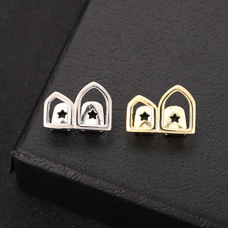 Double geometric hollowed-out double-piece hip-hop braces are versatile and personalized hip-hop braces as accessories for rappers details Picture