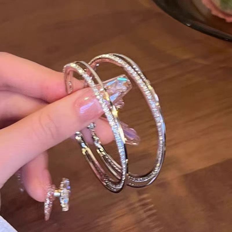 Never forget what you see! The new earrings for women in 2025 featuring exaggerated large circles from Europe and America are unique and niche in Instagram design full figure
