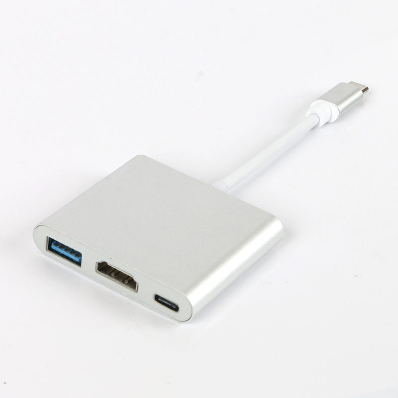type c to hdmi three-in-one adapter cable, usb c to usb plus pd power supply hub Docking station 4k Application Scenario