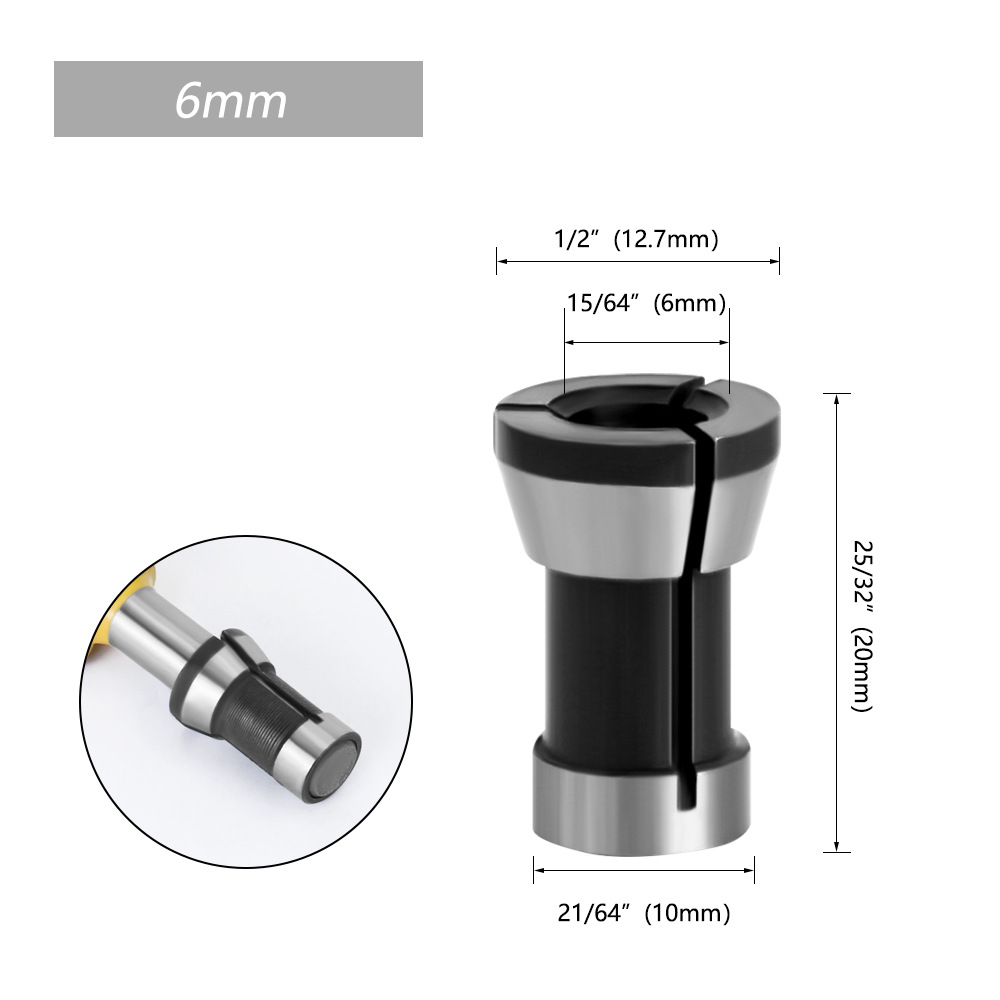Grinding machine conversion head 6mm, 6.35mm, 8mm, engraving machine chuck, trimming machine chuck, woodworking accessories conversion head undefined