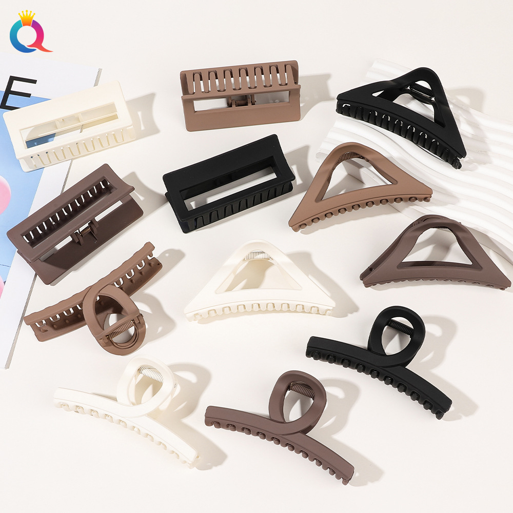Qiyue Cross-border Matte ins hair clips, large shark clips, high-end styling hair clips, children's hair accessories wholesale full figure